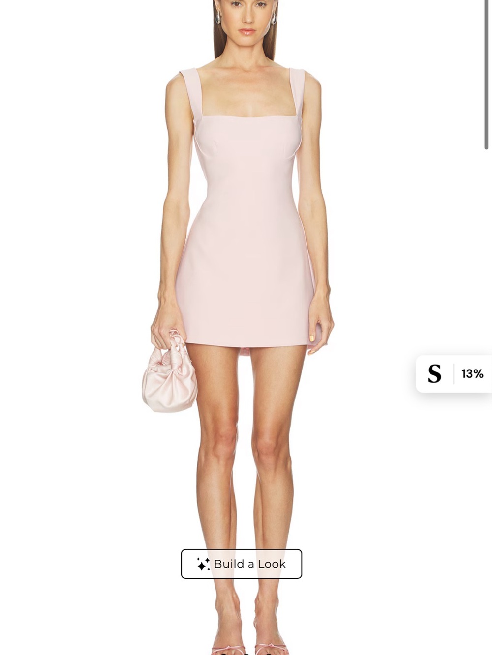 superdown Blush Pink Square-Neck Mini Dress